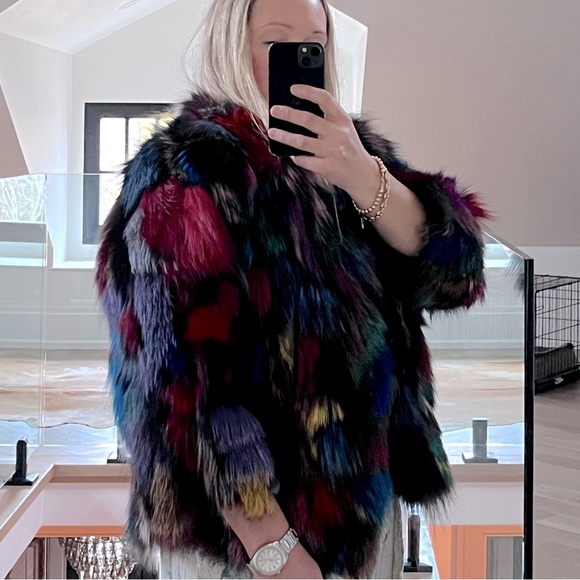 Never worn! Dyed Silver Fox Jacket - Picture 2 of 7